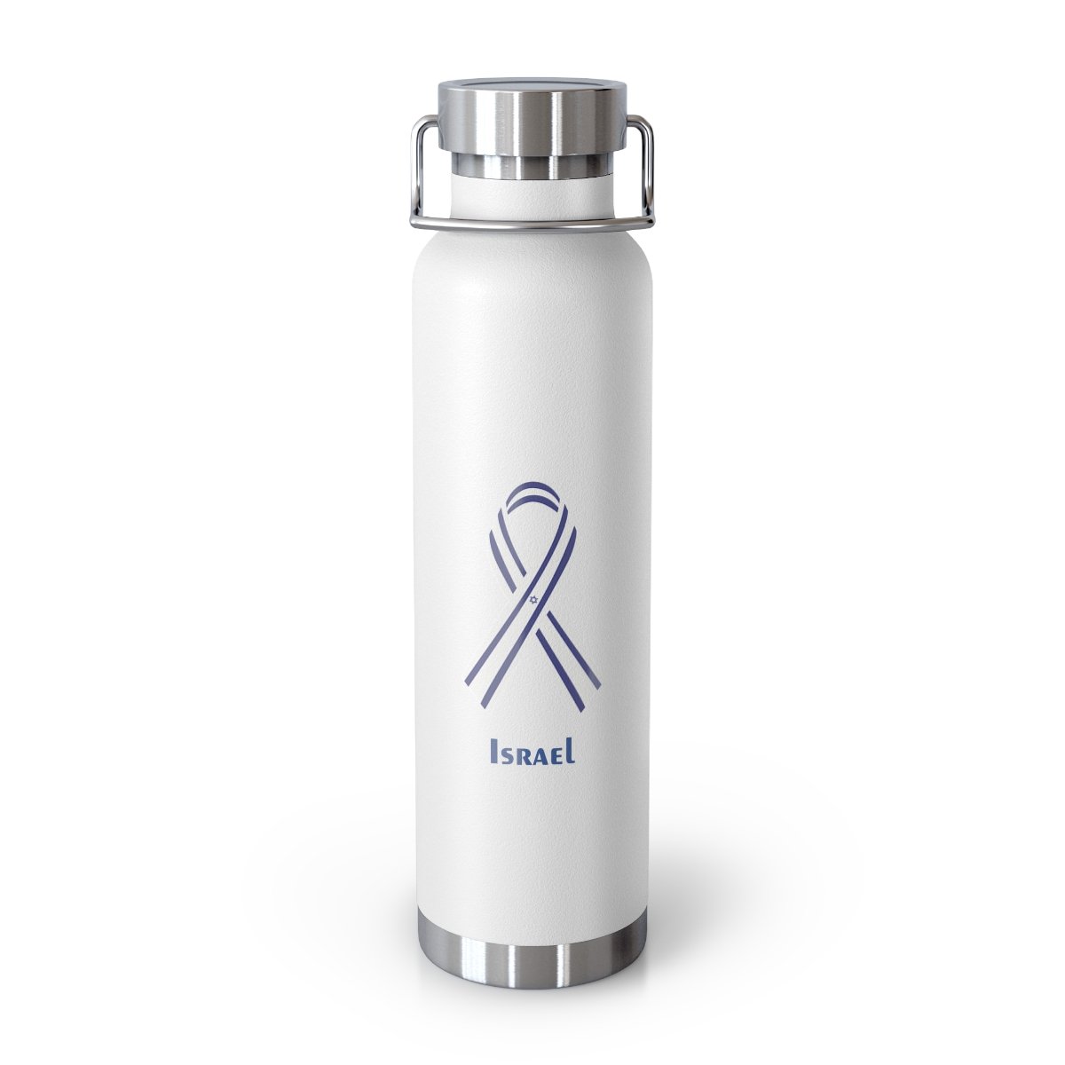 Copper Vacuum Insulated Bottle, 22oz - Israel Victory Ribbon