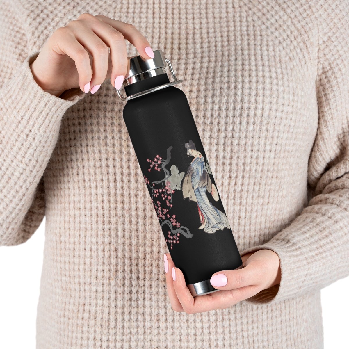 Copper Vacuum Insulated Bottle, 22oz - Japanese style Geisha