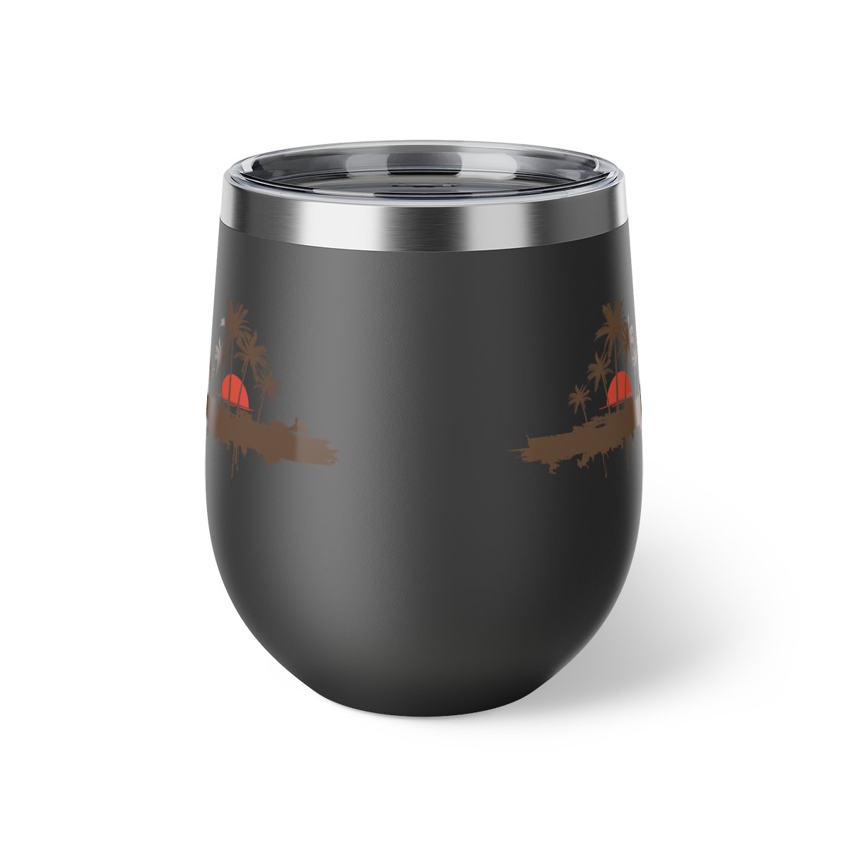 Copper Vacuum Insulated Cup, 12oz - Palm trees