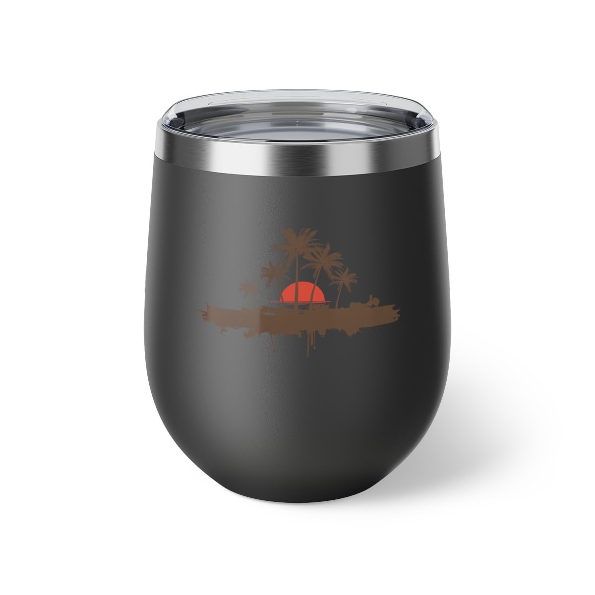 Copper Vacuum Insulated Cup, 12oz - Palm trees