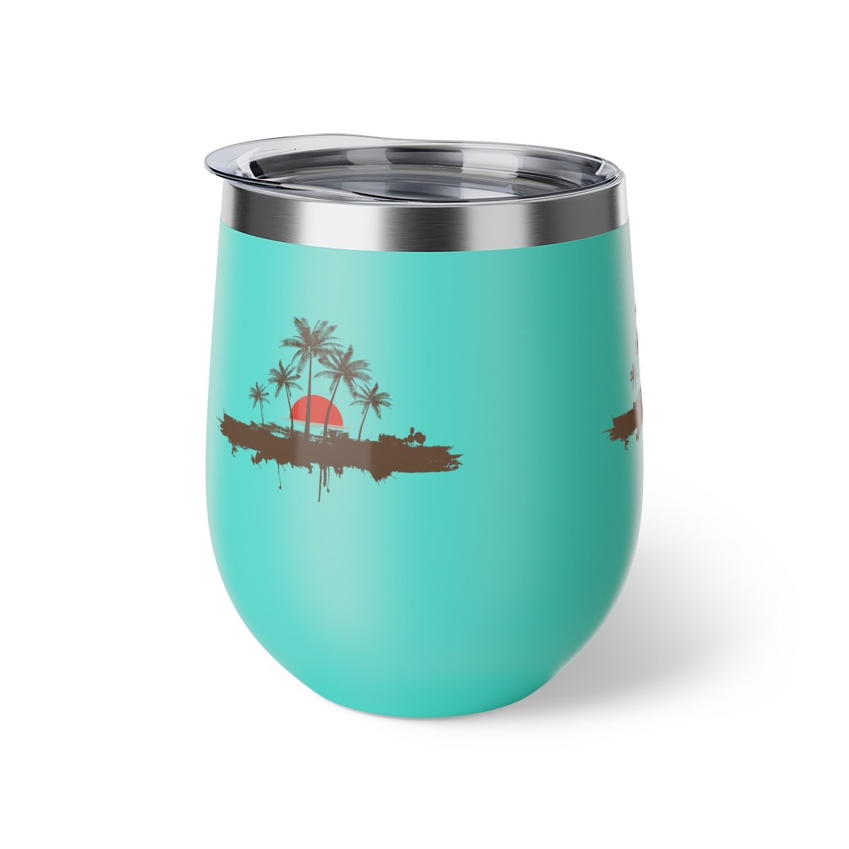Copper Vacuum Insulated Cup, 12oz - Palm trees