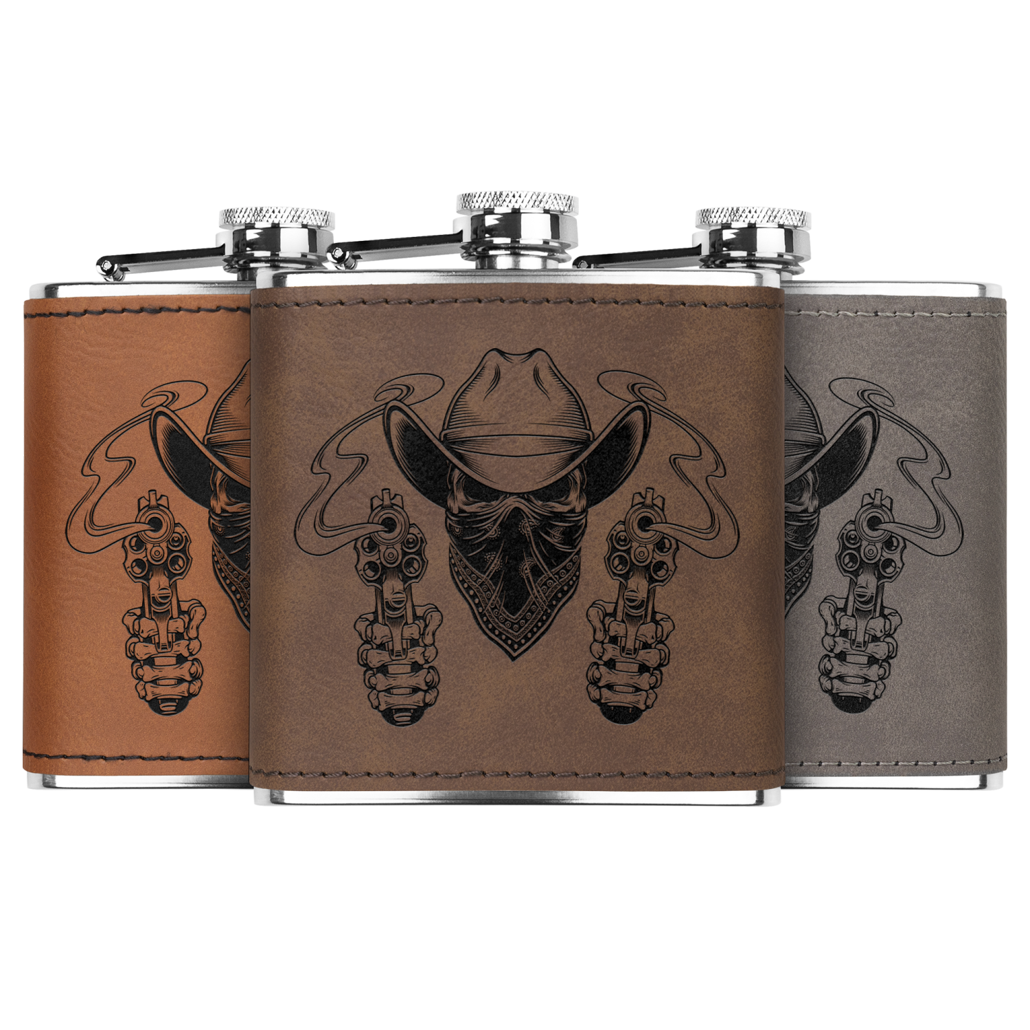Pocket Flask, 6oz - Cowboy Style